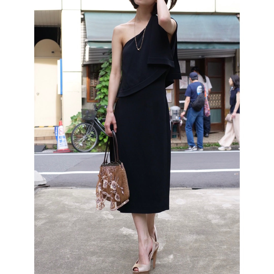 3/31まで30%OFF】[OLD&VINTAGE] ANTONIO BERARDI ワンショルダードレス 