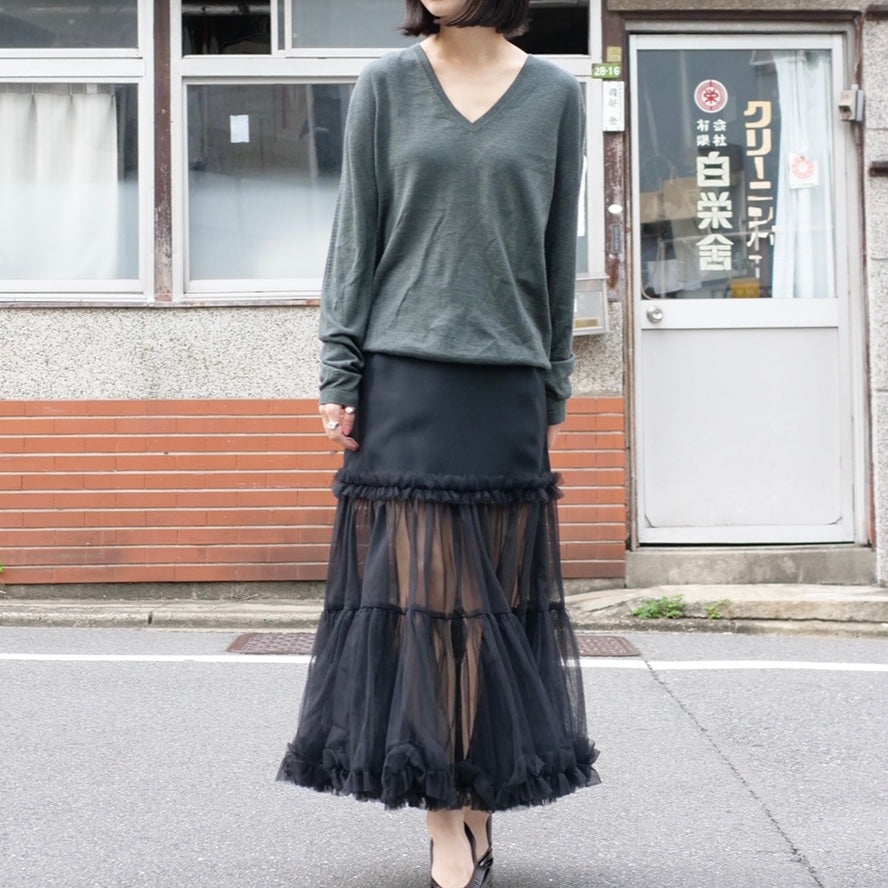 【GINGER掲載商品】 OLD&VINTAGE] JIL SANDER カシミヤシルクVネックニット – dim at トップス