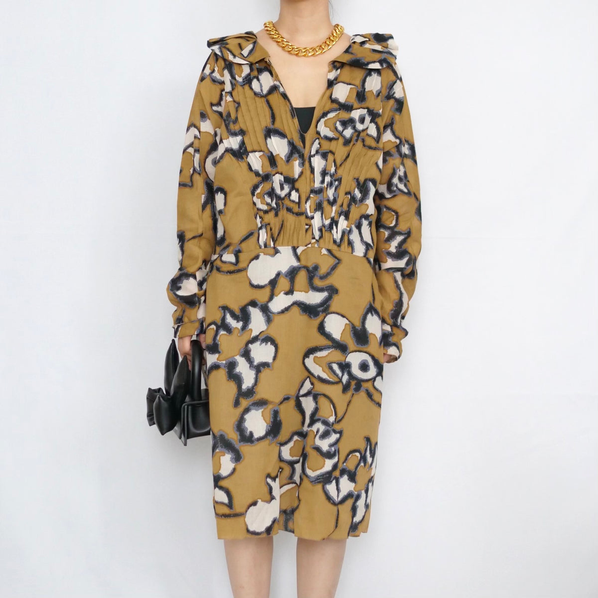 【美品】マルニ　MARNI デニム調ワンピース　ノーカラー　切り替え レディース】DRESS | MARNI(マルニ) / ワンピース・スカート