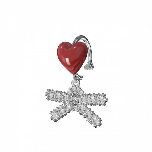YVMIN×SHUSHU/TONG Enamel Heart Bow Lip Ring – dim at noon