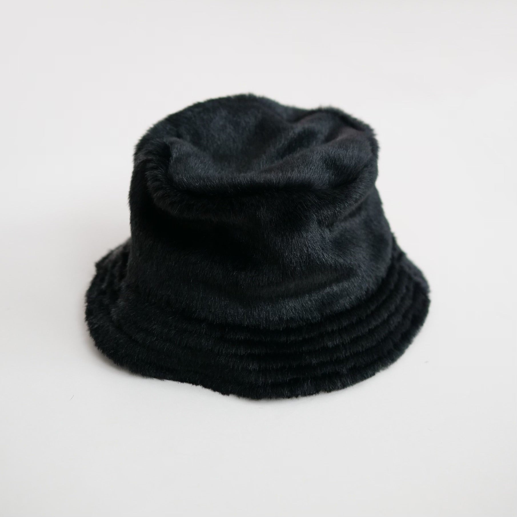 [Name.] FAUX FUR BUCKET HAT(BLACK)