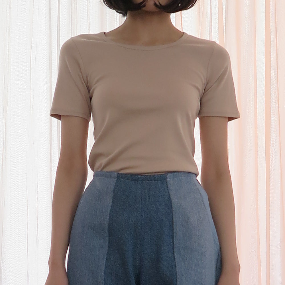 SALE】[babaco] suvin cotton t-shirt body(beige) – dim at noon