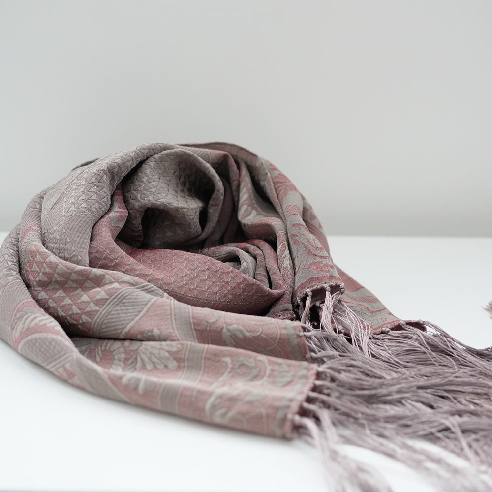 OLD&VINTAGE] GIORGIO ARMANI 刺繍フリンジストール PINK系 – dim at noon
