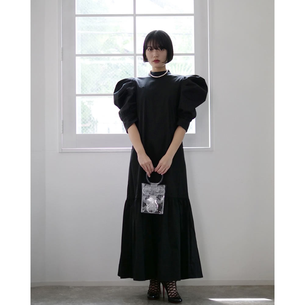 JOHN Mutton Sleeve Dress / Black