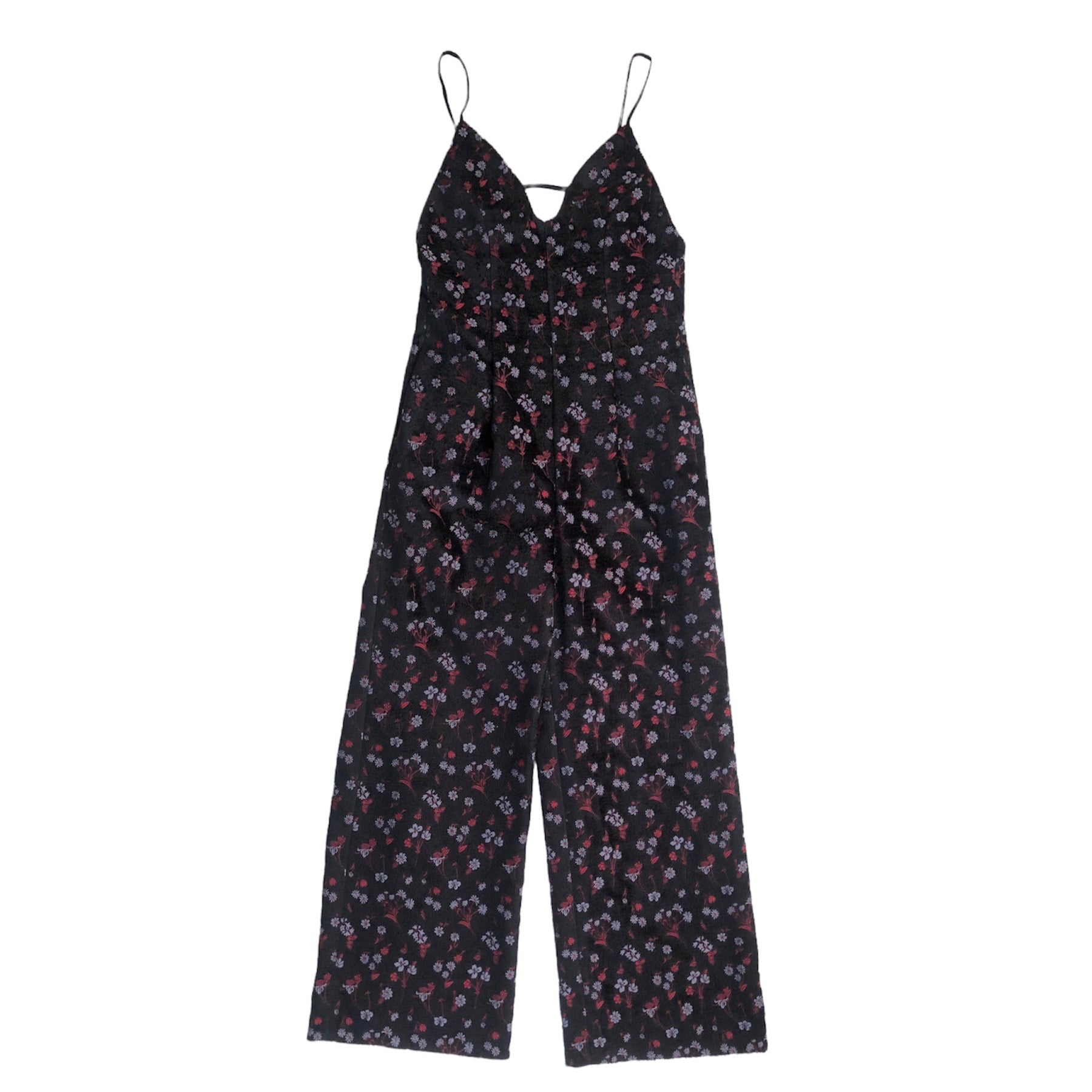 Mame Kurogouchi Floral Jacquard Sleeveless Jumpsuits / BLACK