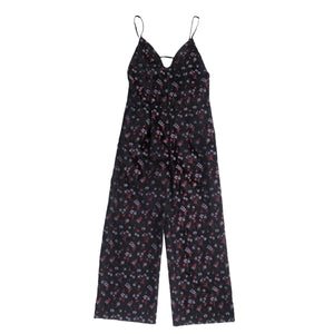 Mame Kurogouchi Floral Jacquard Sleeveless Jumpsuits / BLACK