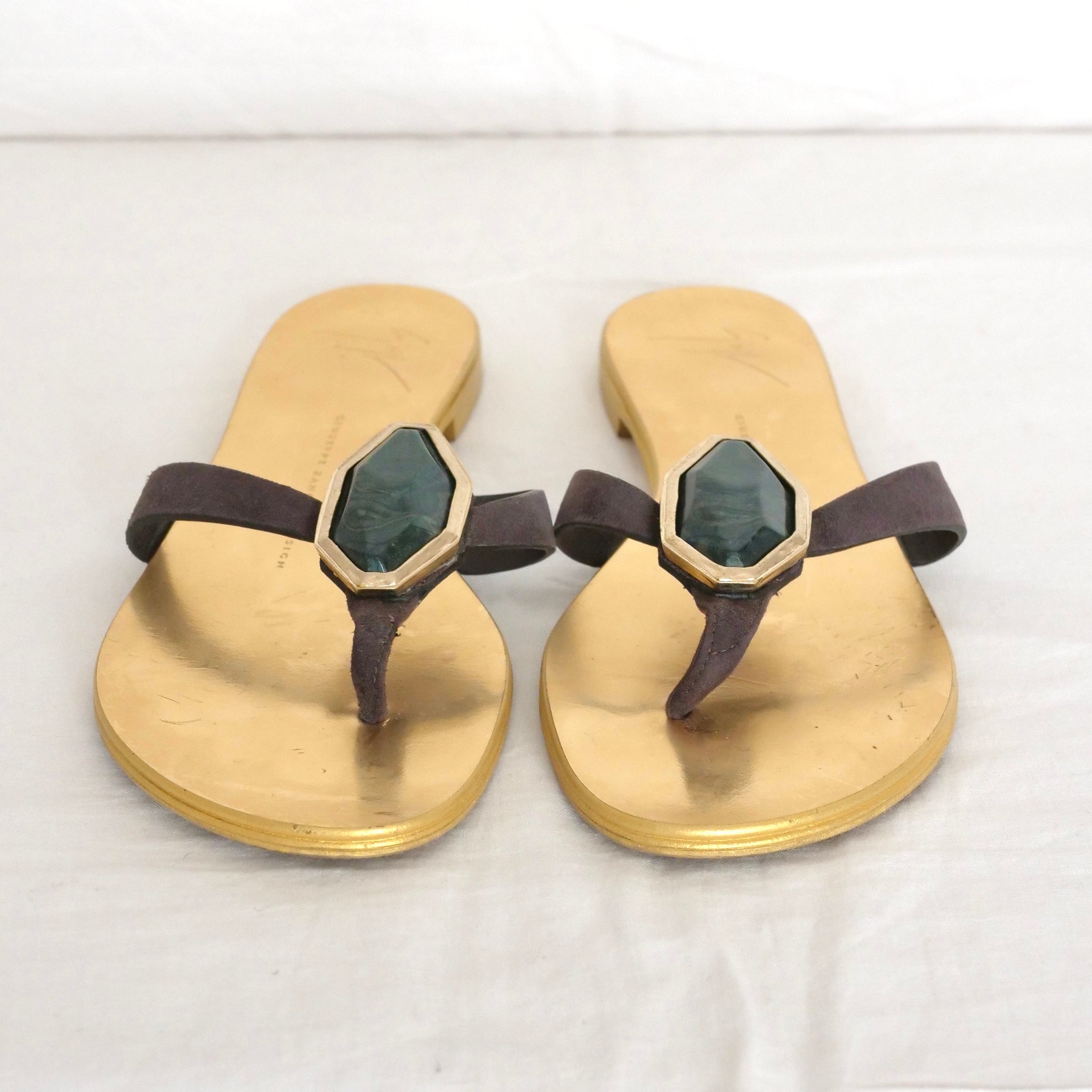 [OLD&VINTAGE]  GIUSEPPE ZANOTTI　ストーンサンダル GD/GRN