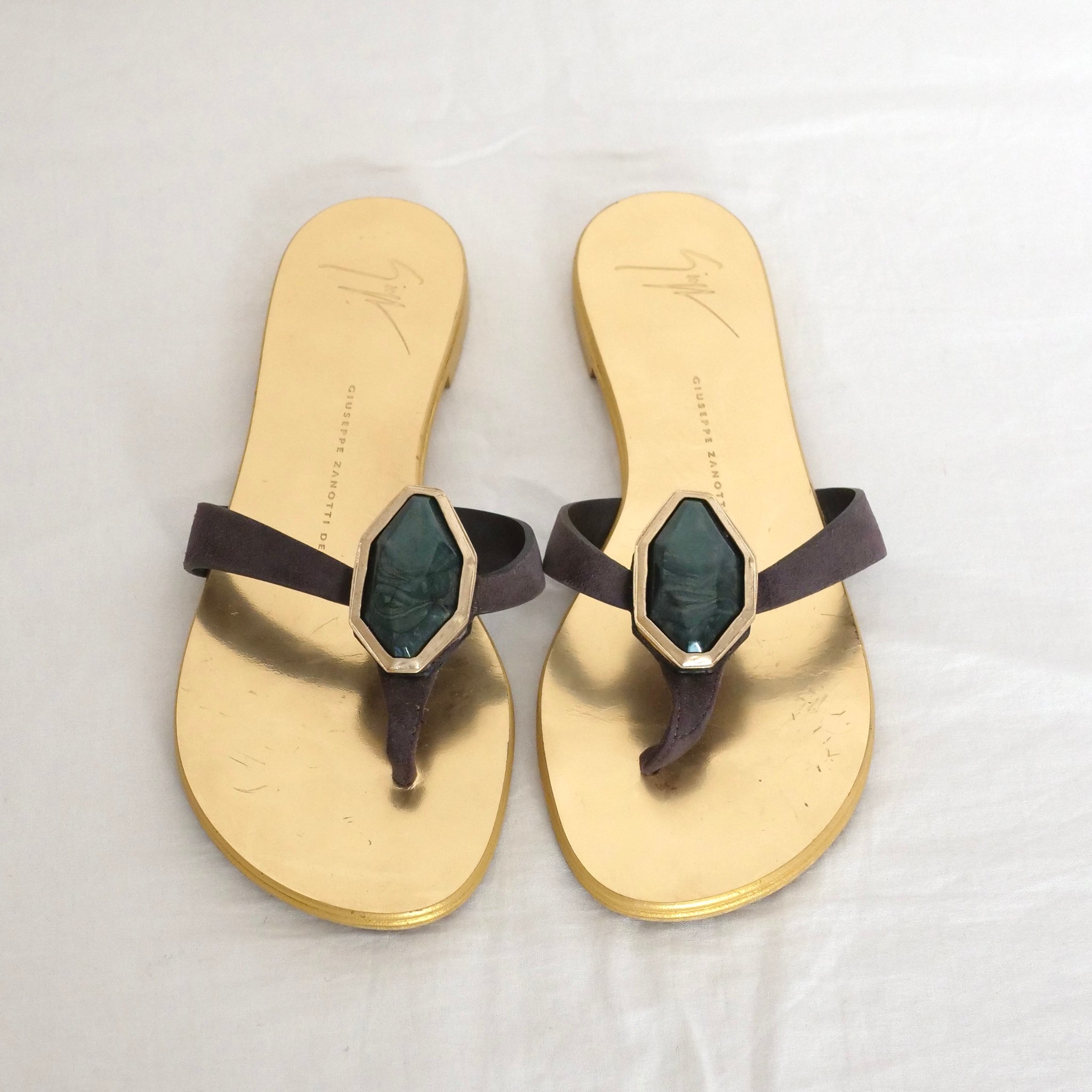 [OLD&VINTAGE]  GIUSEPPE ZANOTTI　ストーンサンダル GD/GRN
