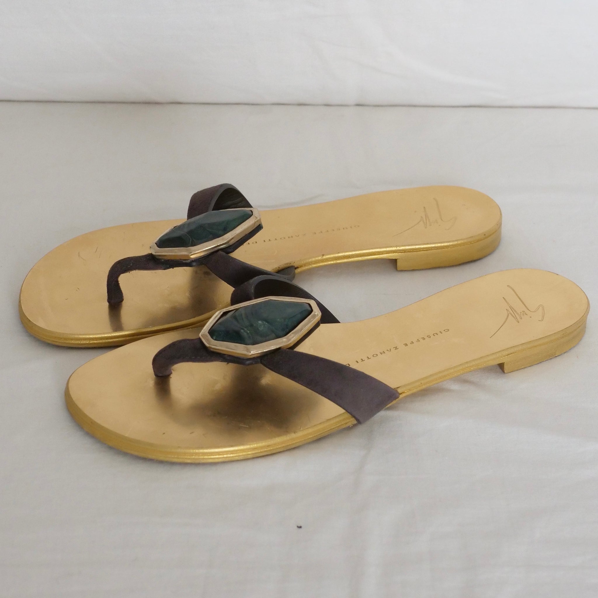 [OLD&VINTAGE]  GIUSEPPE ZANOTTI　ストーンサンダル GD/GRN