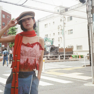 [OLD&VINTAGE] sacai レースストライプキャミ