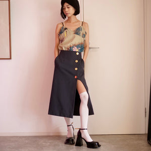 [OLD&VINTAGE] 金ボタンスリットスカート