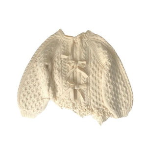 LEINWANDE Hand Cable Knit Top / White