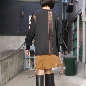 [OLD&VINTAGE] レースコンビシルクブラウス