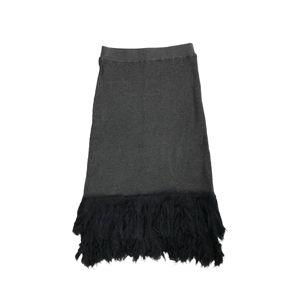 LEINWANDE  Knitted Fringe Skirt / Gray