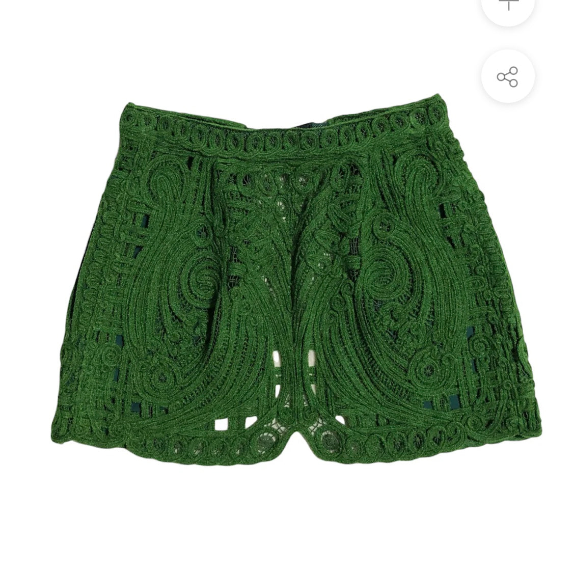 Mame Kurogouchi Cord Embroidery Wrapped Skirt - green