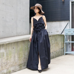 HAENGNAE SHUMAI BUSTIER DRESS / Black