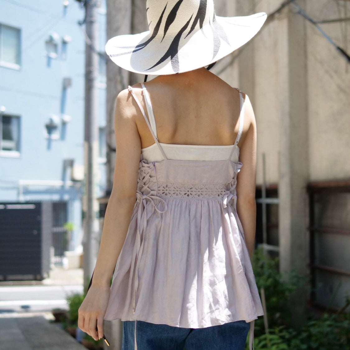 [OLD&VINTAGE] BALENCIAGA　カットワーク刺繍キャミ