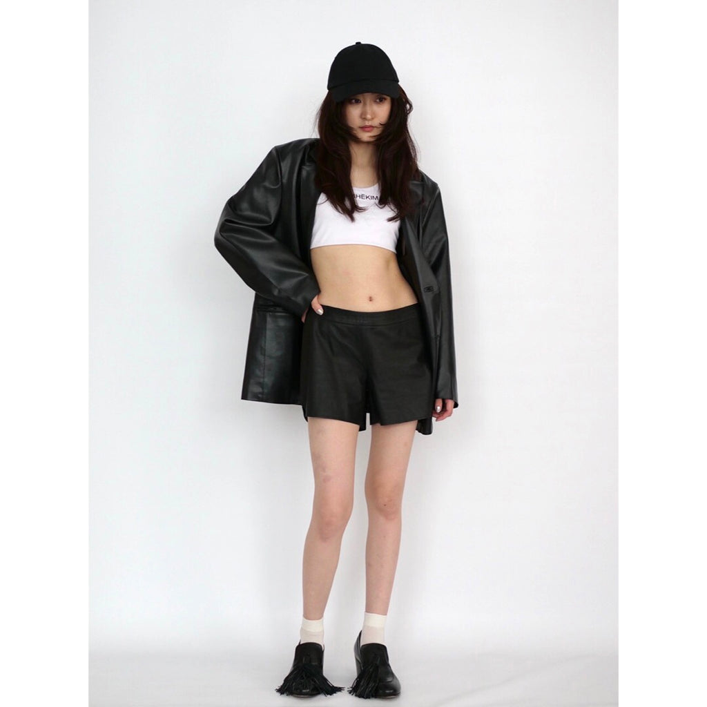 [OLD&VINTAGE] COW LEATHER SHORT PANTS