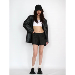 [OLD&VINTAGE] COW LEATHER SHORT PANTS