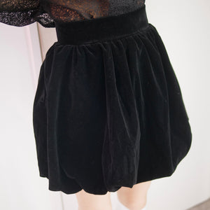 MADROMY VELOR MINI BALLOON SKIRT