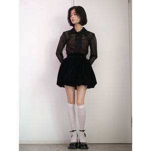 MADROMY VELOR MINI BALLOON SKIRT