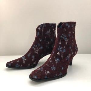 Mame Kurogouchi Floral Jacquard Boots / BORDEAUX