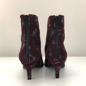 Mame Kurogouchi Floral Jacquard Boots / BORDEAUX