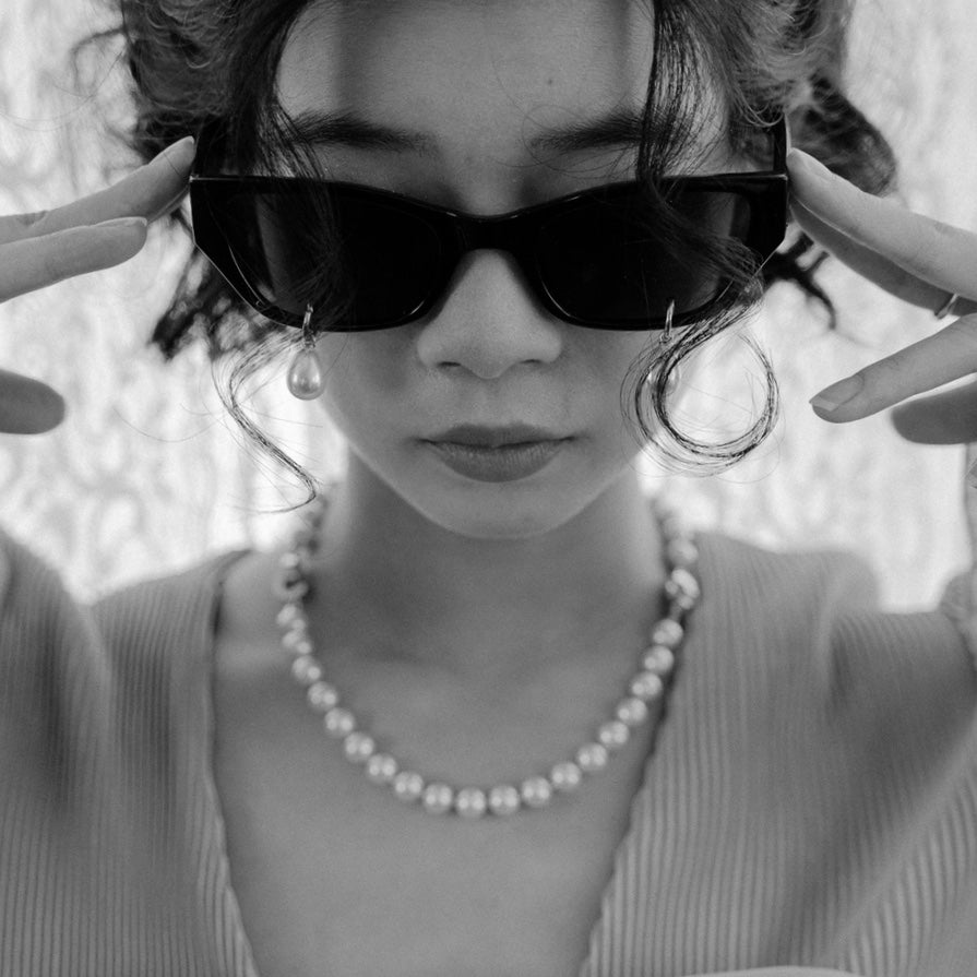 KIMHEKIM PEARL TEARS CAT-EYE ACETATE SUNGLASSES