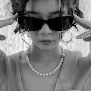 KIMHEKIM PEARL TEARS CAT-EYE ACETATE SUNGLASSES