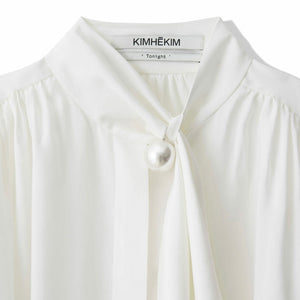KIMHEKIM LAVALIERE COLLAR CUPRA SHIRT