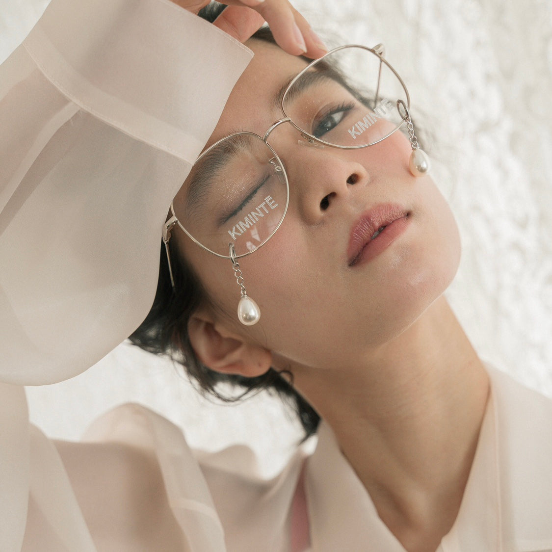 KIMHEKIM PEARL TEARS METAL GLASSES