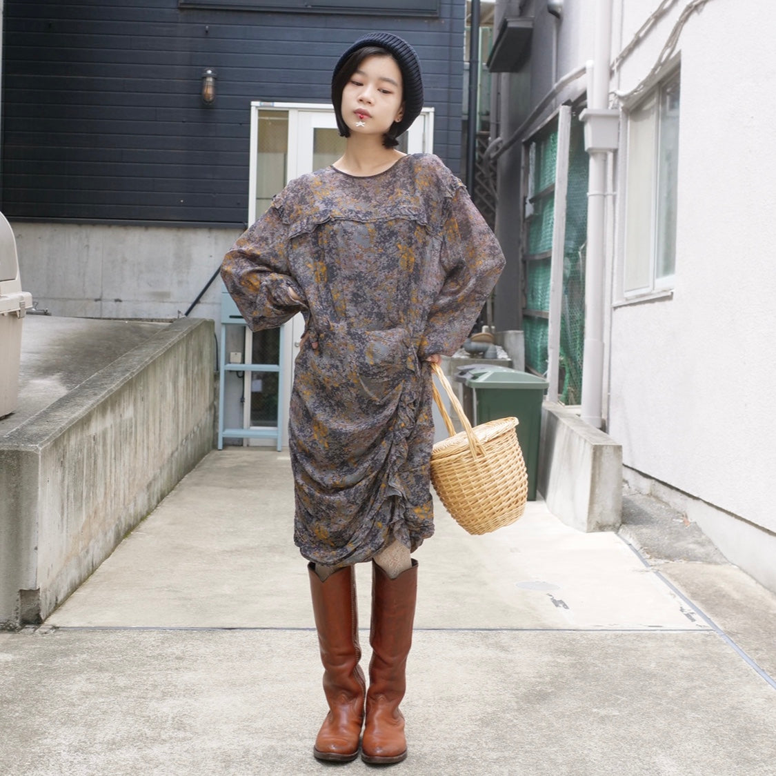 [OLD&VINTAGE] シフォンワンピース