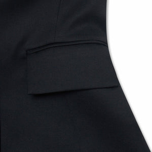 KIMHEKIM  PEARL BUTTONS WOOL-BLEND BUSTIER MINI DRESS (BLACK)
