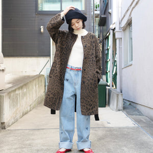 [OLD&VINTAGE] DOLCE&GABBANA ノーカラーヒョウ柄コート