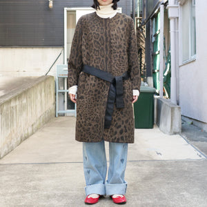 [OLD&VINTAGE] DOLCE&GABBANA ノーカラーヒョウ柄コート