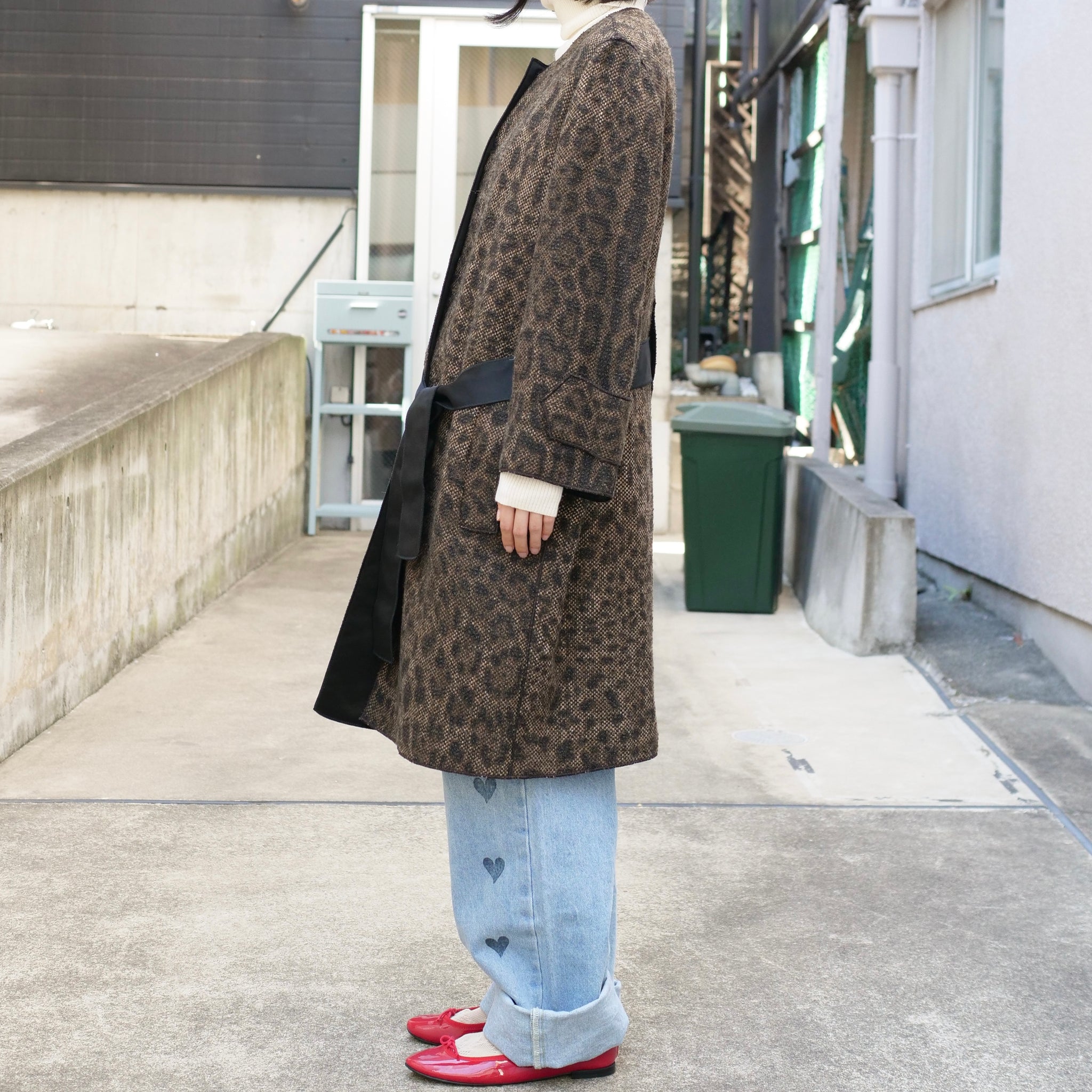 [OLD&VINTAGE] DOLCE&GABBANA ノーカラーヒョウ柄コート