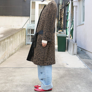 [OLD&VINTAGE] DOLCE&GABBANA ノーカラーヒョウ柄コート