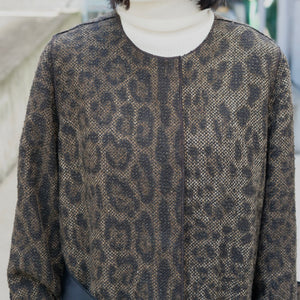[OLD&VINTAGE] DOLCE&GABBANA ノーカラーヒョウ柄コート