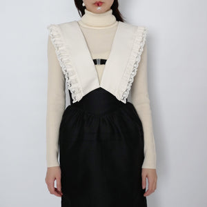 [SALE]SHUSHU/TONG  LACE TRIMMED COLLOR SLEEVELESS DRESS