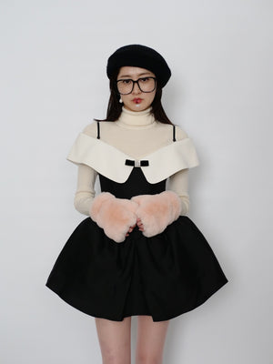 [SALE]SHUSHU/TONG  OFF SHOULDER SLIM MINI DRESS