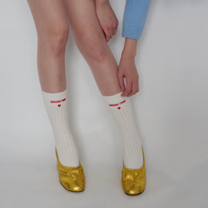 [SALE]SHUSHU/TONG  logo socks / WH