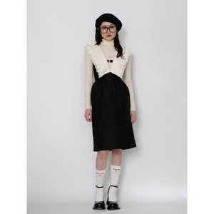 [SALE]SHUSHU/TONG  LACE TRIMMED COLLOR SLEEVELESS DRESS