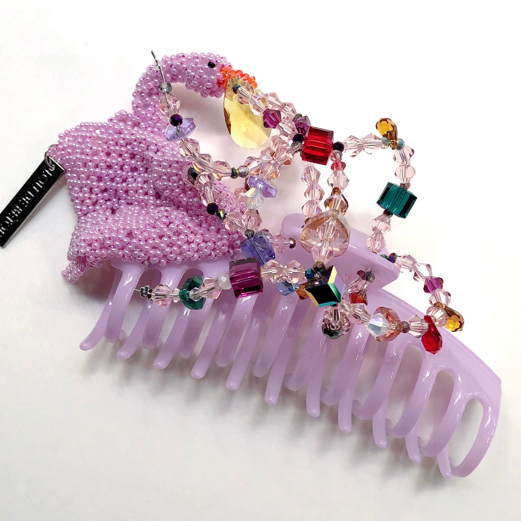 Lou de bètoly Swan hairclip / PINK