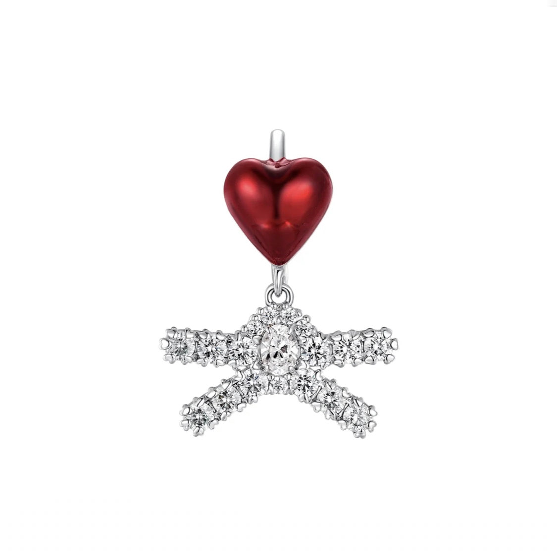 YVMIN×SHUSHU/TONG  Enamel Heart Bow Lip Ring