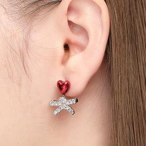 YVMIN×SHUSHU/TONG Enamel Heart Gem Bow Earrings(ピアス)