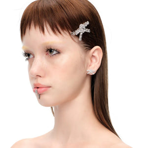 YVMIN×SHUSHU/TONG  Gemstone Pave Bow Earring ( Small ) (ピアス)