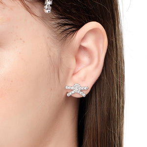 YVMIN×SHUSHU/TONG  Gemstone Pave Bow Earring ( Small ) (ピアス)