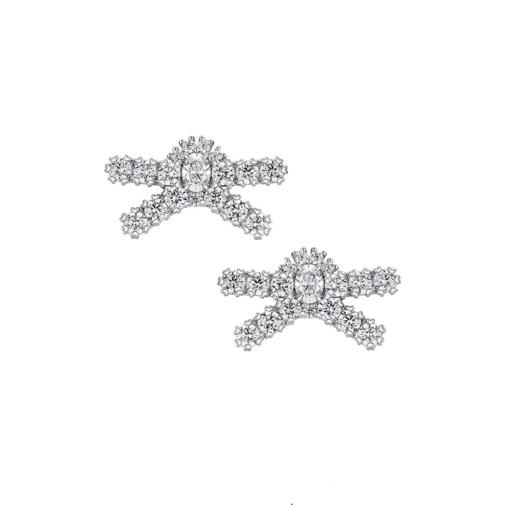 YVMIN×SHUSHU/TONG  Gemstone Pave Bow Earring ( Small ) (ピアス)