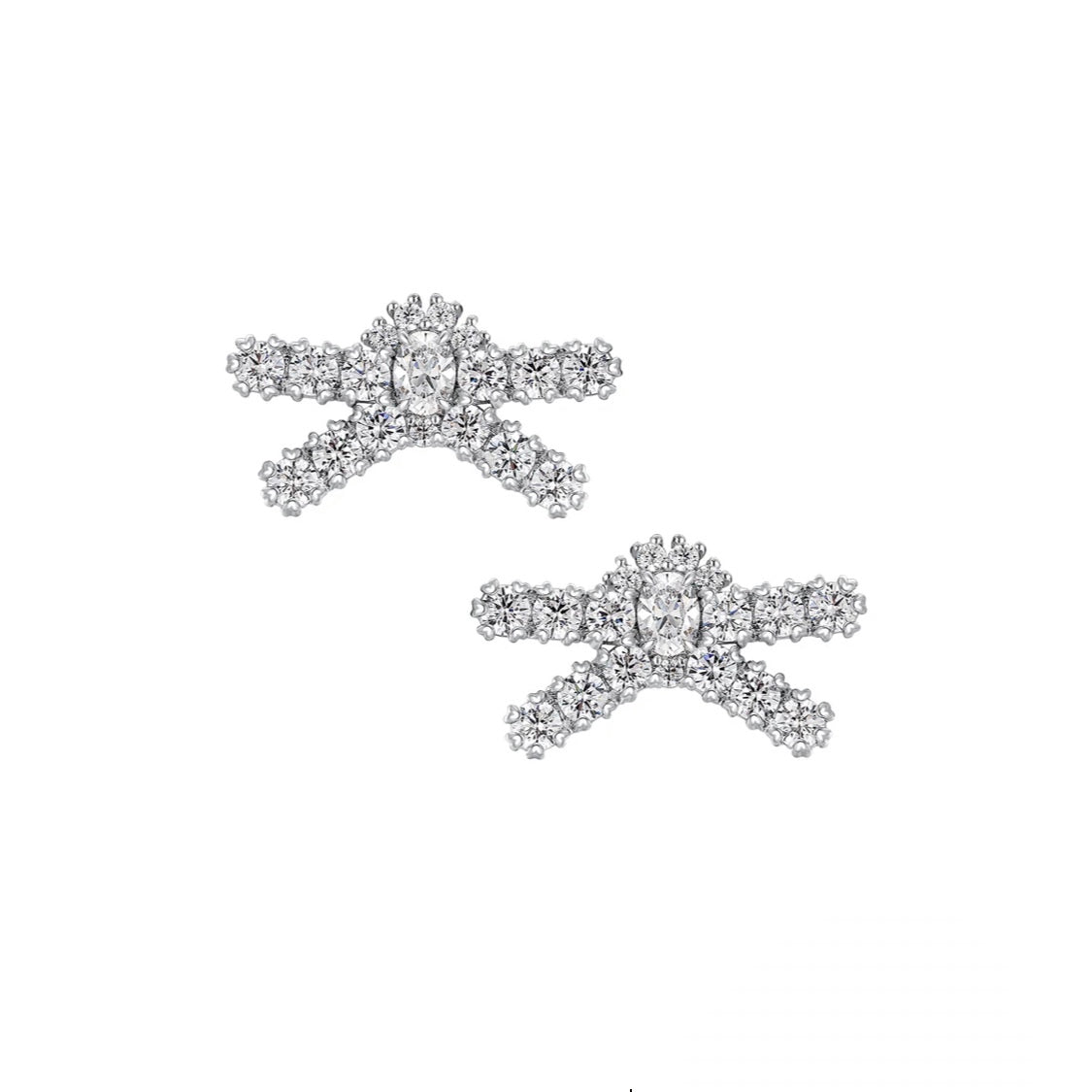 YVMIN×SHUSHU/TONG Gemstone Pave Bow Earring ( Small ) (ピアス