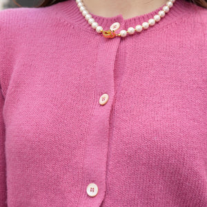 [OLD&VINTAGE] PRADA カシミヤ混カーディガン　(ピンク)